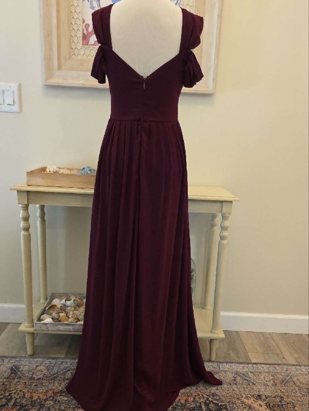 Lulu's Burgundy Maxi Dress with Sweetheart Neckline - Picture 2 of 4